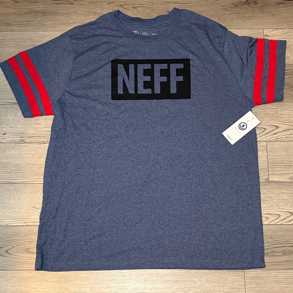 NEW! NEFF Men's T-Shirt Heather Blue 3XL Skater Streetwear
